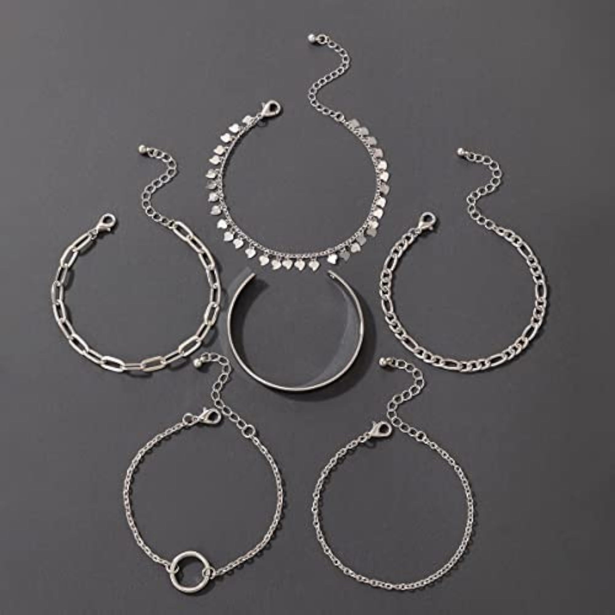 Contemporary Stackable Bracelet Set of 6
